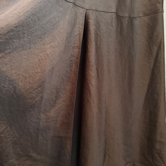 NWT Madewell Dark Carob/ Brown Satin Sleeveless Maxi Slip Dress SZ 0 - Picture 7 of 8